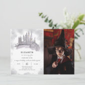 Einladung der Wizard School zum Geburtstag mit Fot (Stehend Vorderseite)