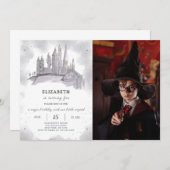 Einladung der Wizard School zum Geburtstag mit Fot (Vorne/Hinten)