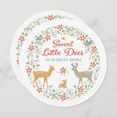 Einladung der Woodland Deer Baby Dusche (Vorne/Hinten)