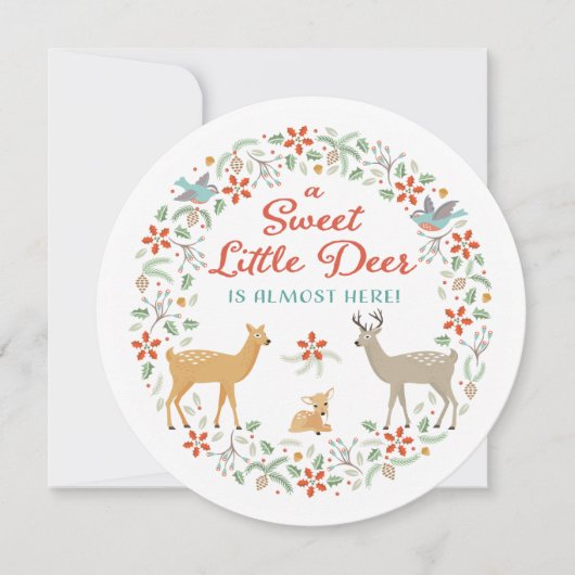 Einladung der Woodland Deer Baby Dusche (Vorderseite)