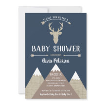 Einladung der Woodland Deer Baby Dusche, Burlap