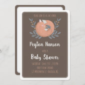 Einladung der Woodland Fox Babydusche (beidseitig) (Vorne/Hinten)