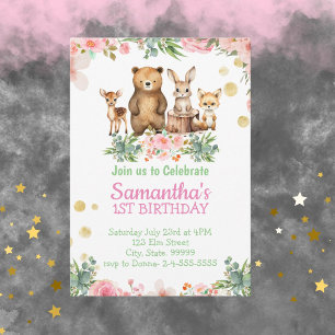 Einladung der Woodland Girl's Birthday Party