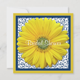 Einladung der Yellow Navy Gerbera Daisy Bridal Dus