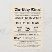 Einladung der Zeitung Baby Shower (Vorne/Hinten)