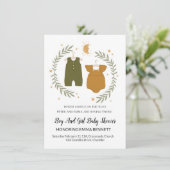 Einladung der ZwillingsBaby-Dusche (Stehend Vorderseite)