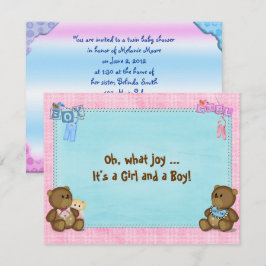 Einladung der ZwillingsBaby-Dusche