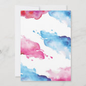 Einladung der ZwillingsBaby-Dusche | Blau und Rosa (Rückseite)