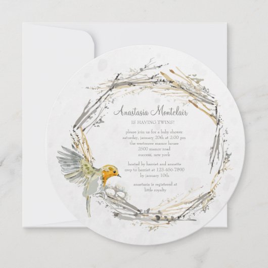 Einladung der Zwillingsschwester-Dusche (Vorderseite)