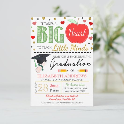 Einladung des Abschlusses (Stehend Vorderseite)