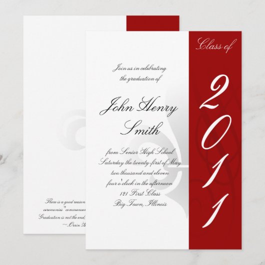 Einladung des Abschlusses (Vorne/Hinten)