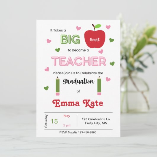 Einladung des Abschlusses (Stehend Vorderseite)