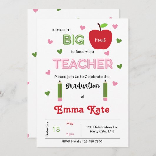 Einladung des Abschlusses (Vorne/Hinten)