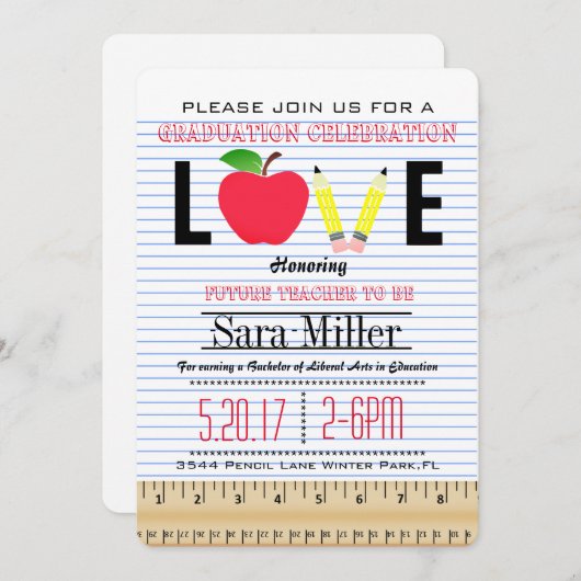 Einladung des Abschlusses (Vorne/Hinten)