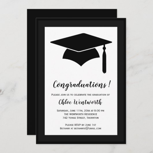 Einladung des Abschlusses "Abschlussarbeiten" (Vorne/Hinten)