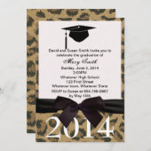 Einladung des Abschlusses "Black Ribbon and Leopar (Vorne/Hinten)