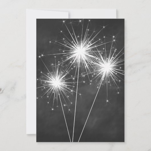 Einladung des Abschlusses "Chalkboard Sparkler" (Rückseite)