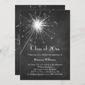 Einladung des Abschlusses "Chalkboard Sparkler" (Vorne/Hinten)