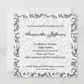 Einladung des Abschlusses "Custom Black Damask" (Rückseite)