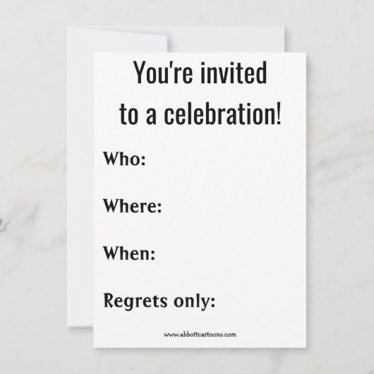 Einladung des Abschlusses der Funny Technical Scho (Rückseite)