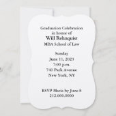 Einladung des Abschlusses der Juristischen Fakultä (Rückseite)