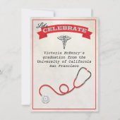 Einladung des Abschlusses der Medizinschule (Rückseite)