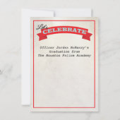 Einladung des Abschlusses der Polizeiakademie (Rückseite)