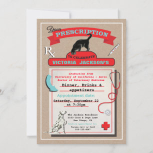 Einladung des Abschlusses der Veterinärschule