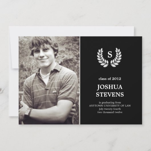 Einladung des Abschlusses des Law Wreath Law Foto (Vorderseite)