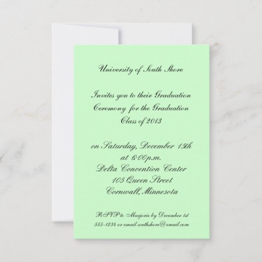 Einladung des Abschlusses für 2013 (Vorderseite)