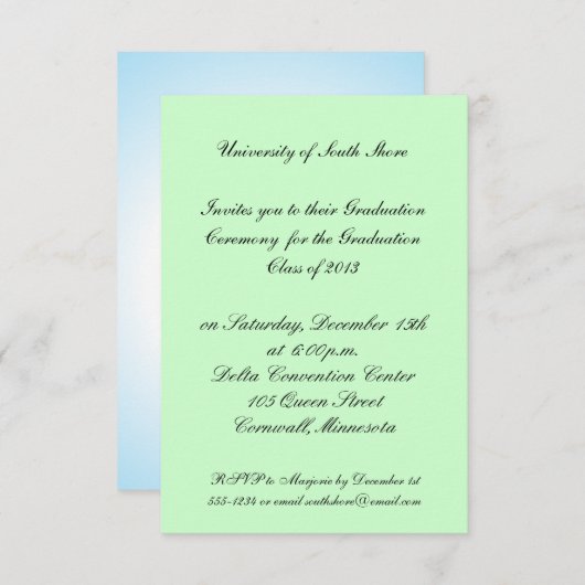 Einladung des Abschlusses für 2013 (Vorne/Hinten)