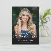 Einladung des Abschlusses für das Skript-Foto (Stehend Vorderseite)