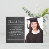 Einladung des Abschlusses für Foto in Blackboard (Stehend Vorderseite)