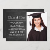 Einladung des Abschlusses für Foto in Blackboard (Vorne/Hinten)