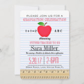 Einladung des Abschlusses für Notebook-Papierlehre (Vorderseite)