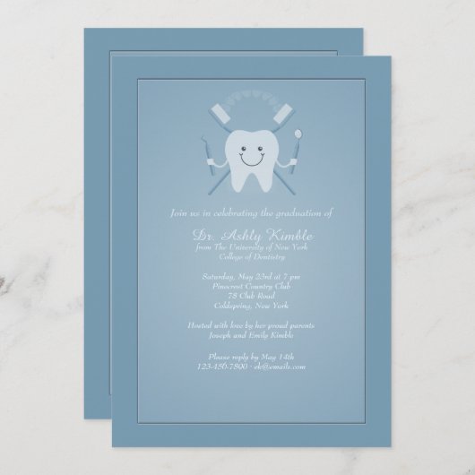 Einladung des Abschlusses für Zahngesundheit (Vorne/Hinten)