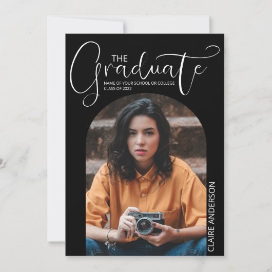 Einladung des Abschlusses "Graduate Arched Foto" (Vorderseite)