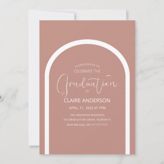 Einladung des Abschlusses "Graduate Arched Foto" (Rückseite)