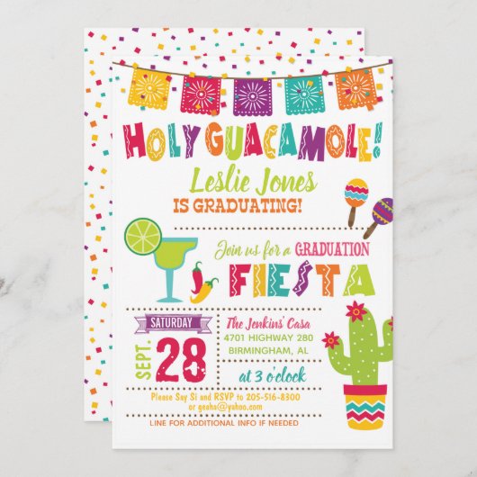 Einladung des Abschlusses Heiligen Guacamole - WH (Vorne/Hinten)