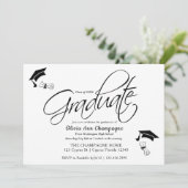 Einladung des Abschlusses mit Cap and Diploma (Stehend Vorderseite)