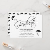 Einladung des Abschlusses mit Cap and Diploma (Vorderseite/Rückseite Beispiel)