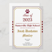 Einladung des Abschlusses mit einfachem Streifen (Vorne/Hinten)