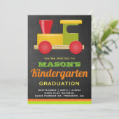 Einladung des Abschlusses "niedlich Toy Train Pres (Stehend Vorderseite)