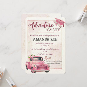 Einladung des Abschlusses Pink LKW