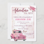 Einladung des Abschlusses Pink LKW (Vorderseite)