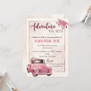 Einladung des Abschlusses Pink LKW