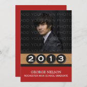 Einladung des Abschlusses Red Classy Keys (Vorne/Hinten)