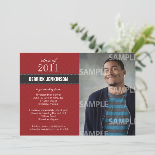 Einladung des Abschlusses Ribbon Cross (Stehend Vorderseite)