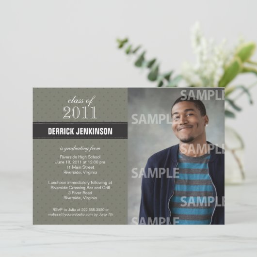 Einladung des Abschlusses Ribbon Cross (Stehend Vorderseite)