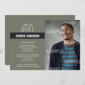 Einladung des Abschlusses Ribbon Cross (Vorne/Hinten)